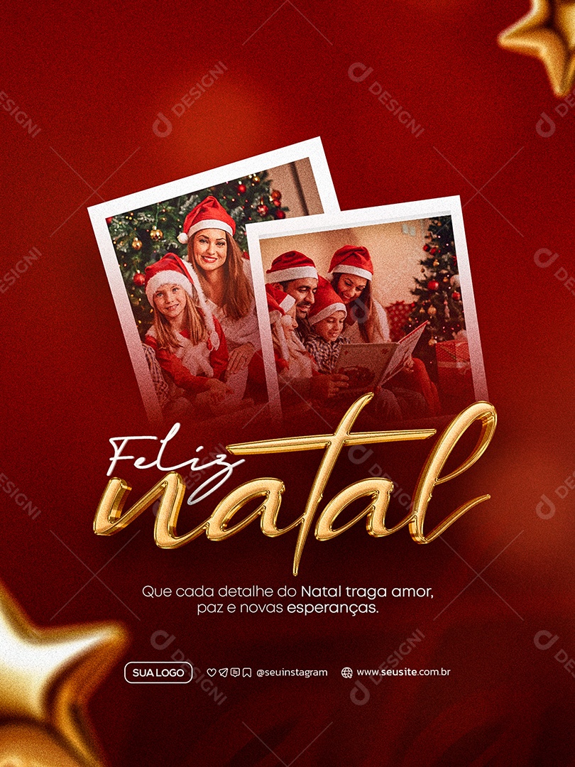 Feliz Natal 25 de Dezembro Social Media PSD Editável