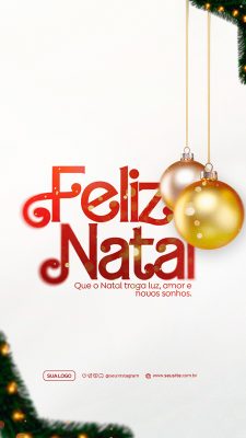 Story Feliz Natal 25 de Dezembro Social Media PSD Editável