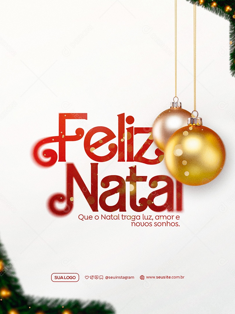 Feliz Natal 25 de Dezembro Social Media PSD Editável
