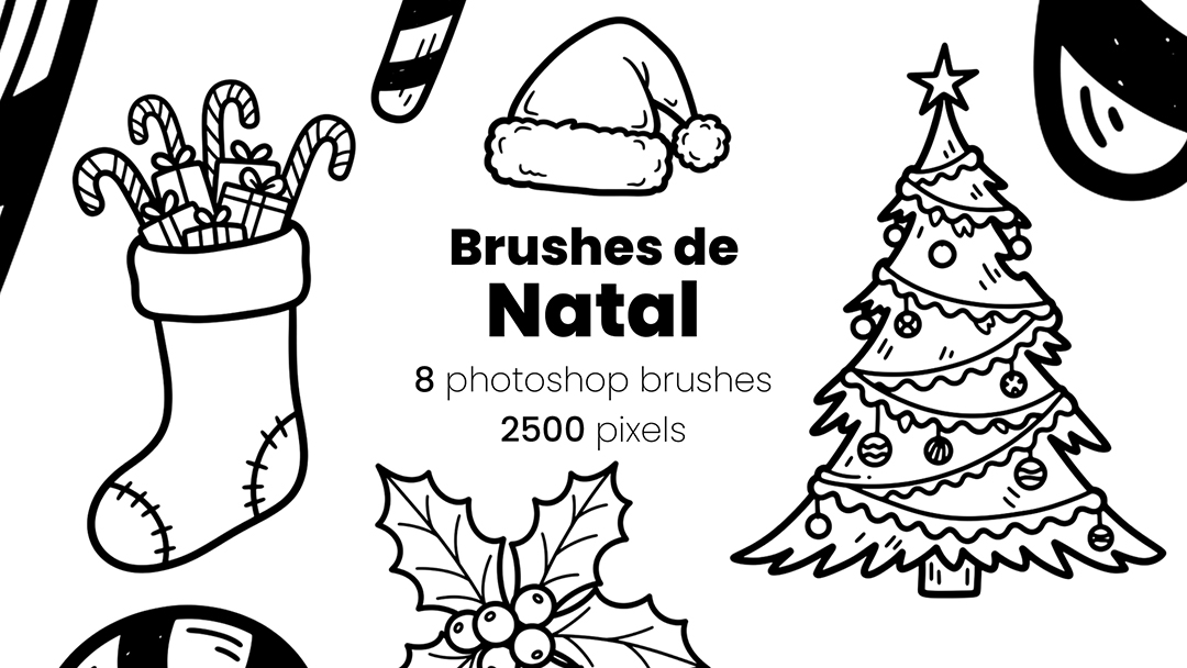 Conjunto de Ícones Natal Brush ABR