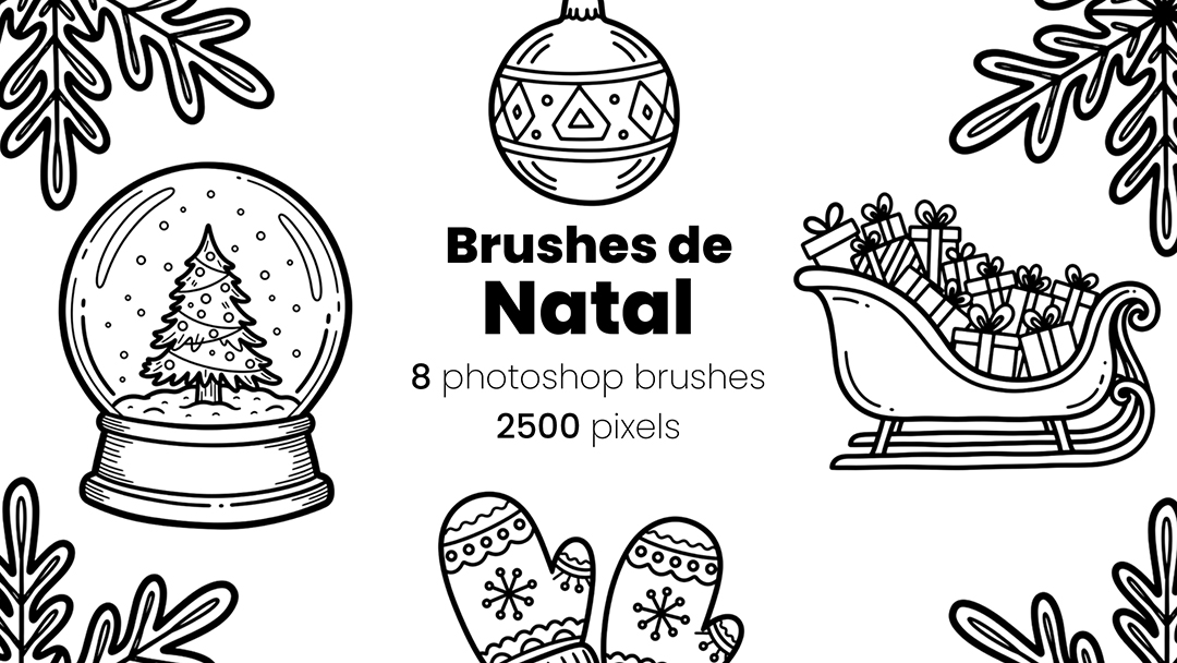 Conjunto de Ícones Natal Brush ABR