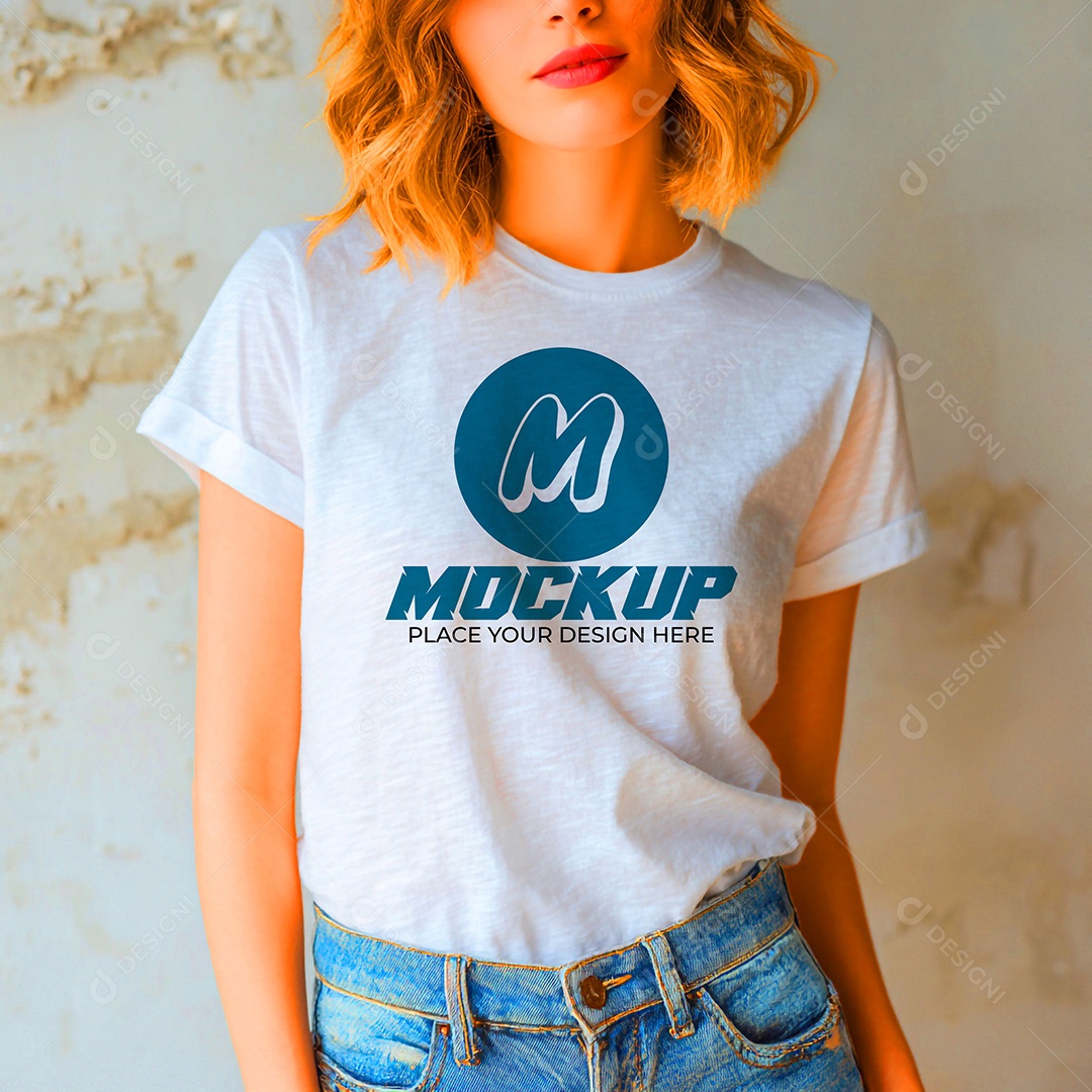 Mockup de Camisa Feminina PSD Editável