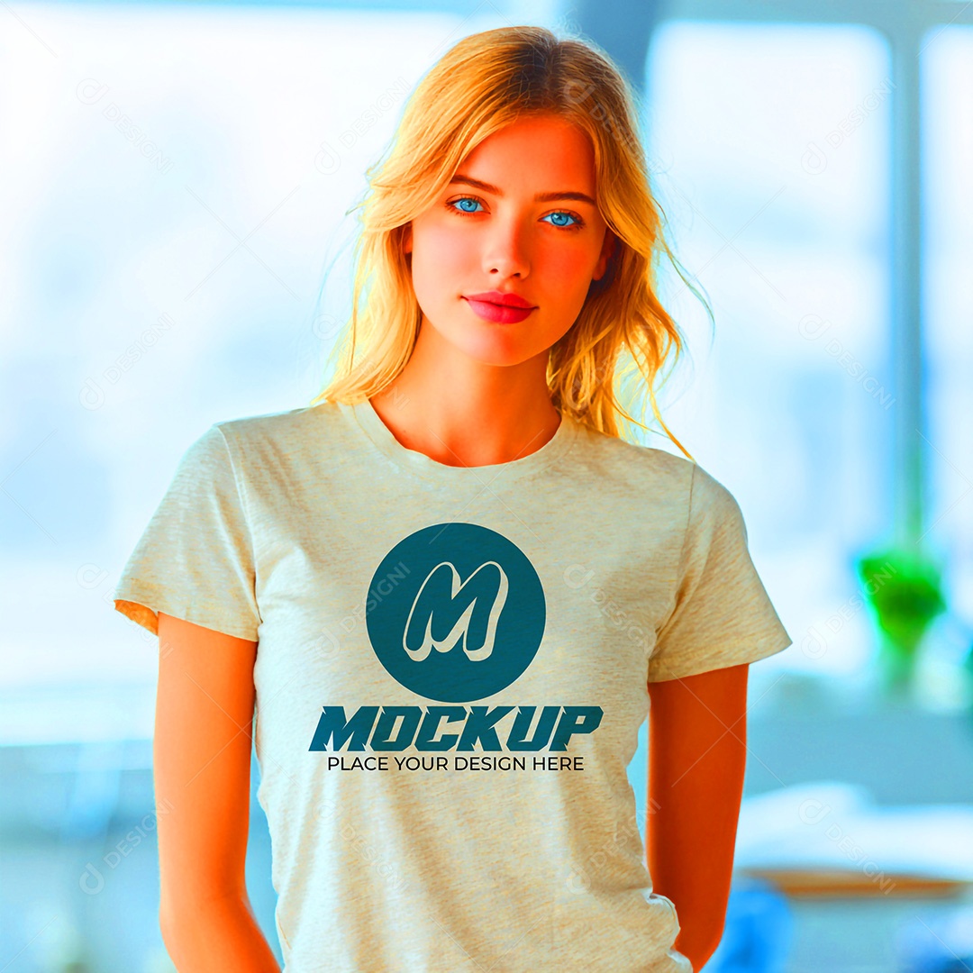 Mockup de Camisa Feminina PSD Editável