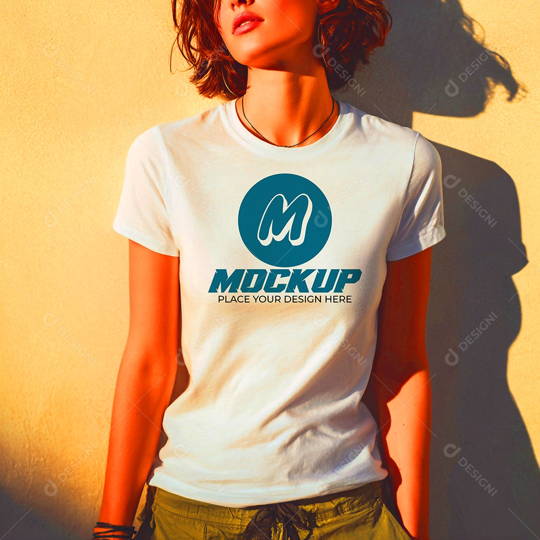 Mockup de Camisa Feminina PSD Editável