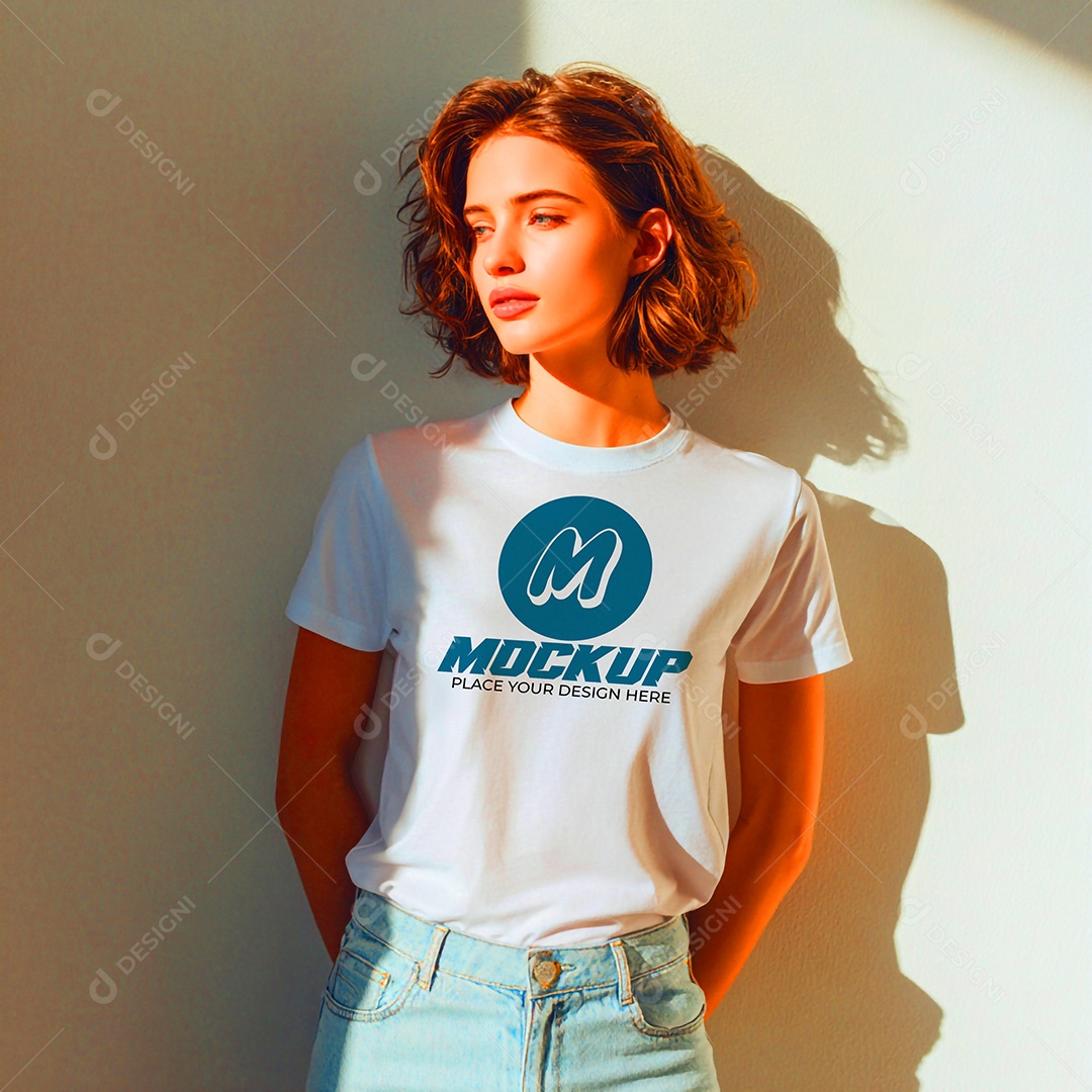 Mockup de Camisa Feminina PSD Editável