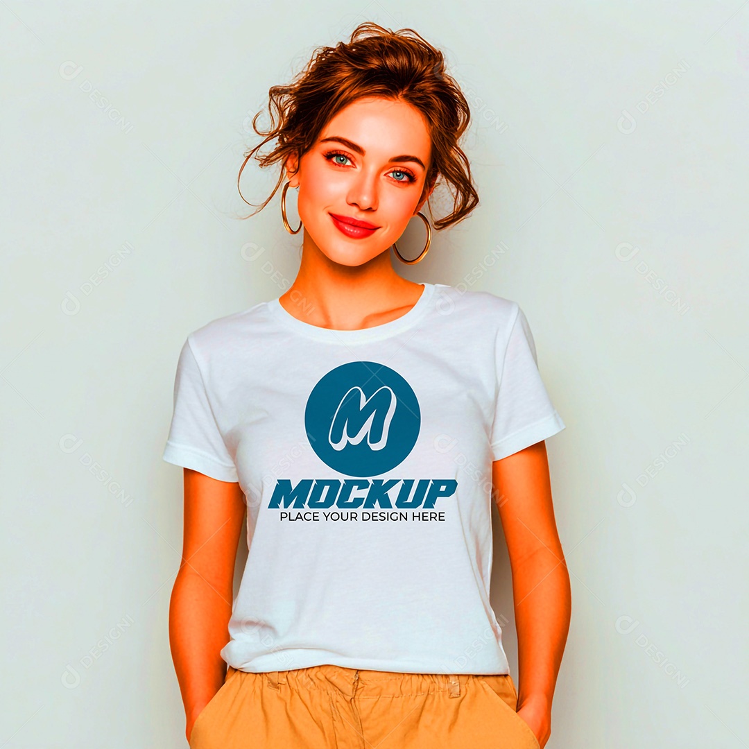 Mockup de Camisa Feminina PSD Editável