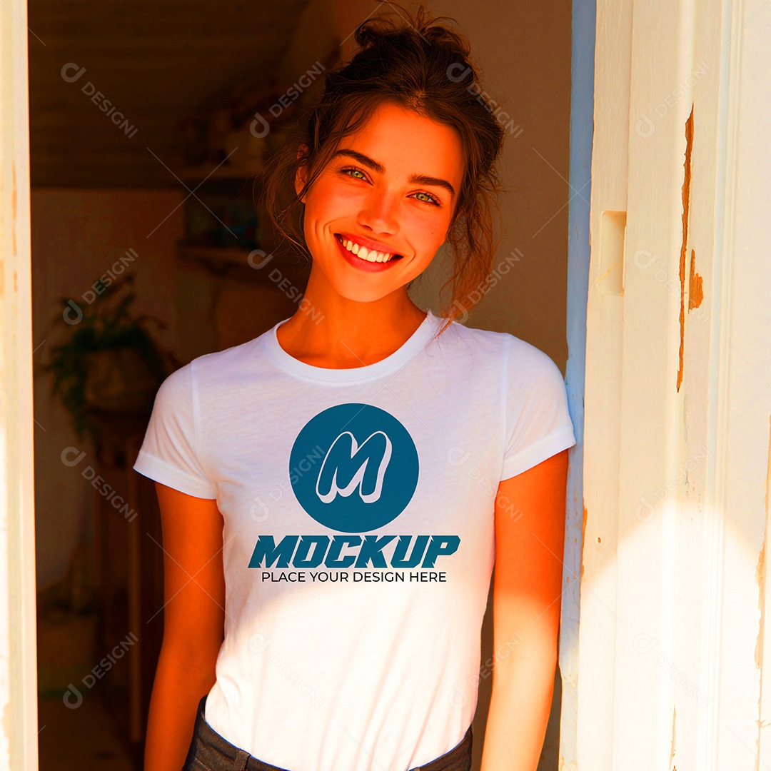 Mockup de Camisa Feminina PSD Editável