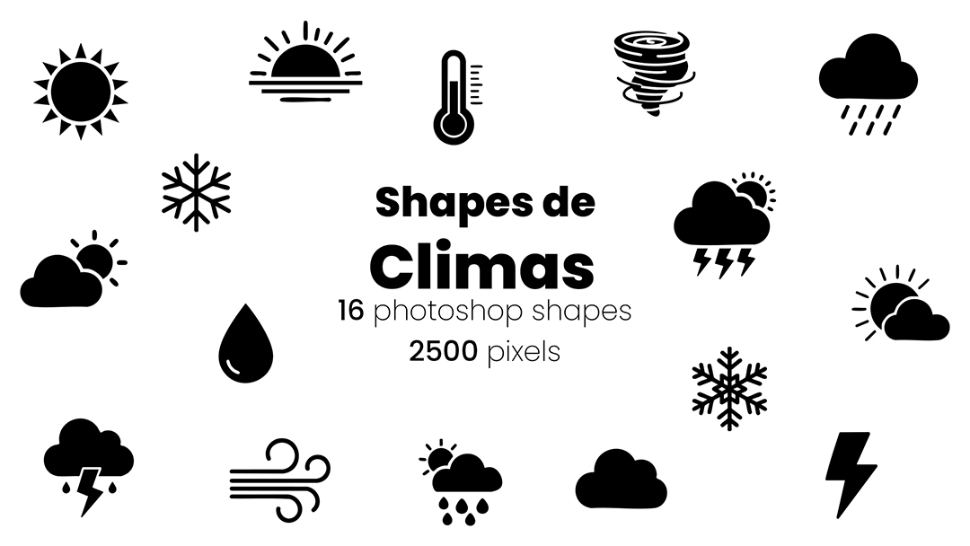 Conjunto de Ícones Clima Shapes CSH
