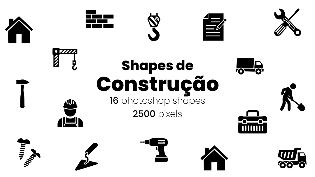 Conjunto de Ícones Obras e Construção Shapes CSH