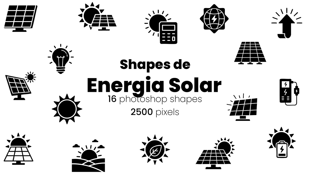 Conjunto de Ícones Energia Solar Shapes CSH