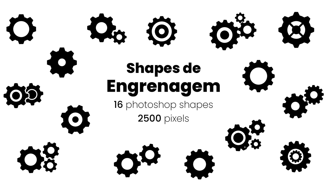 Conjunto de Ícones Engrenagem Shapes