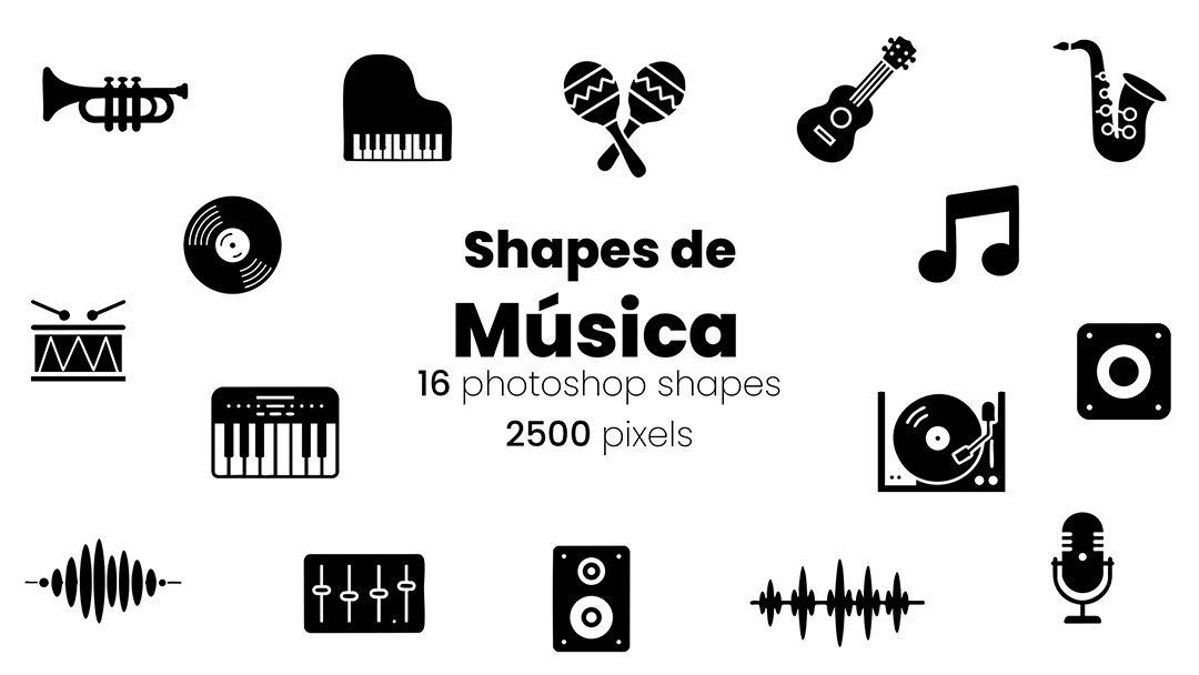 Conjunto de Ícones Música Shapes CSH