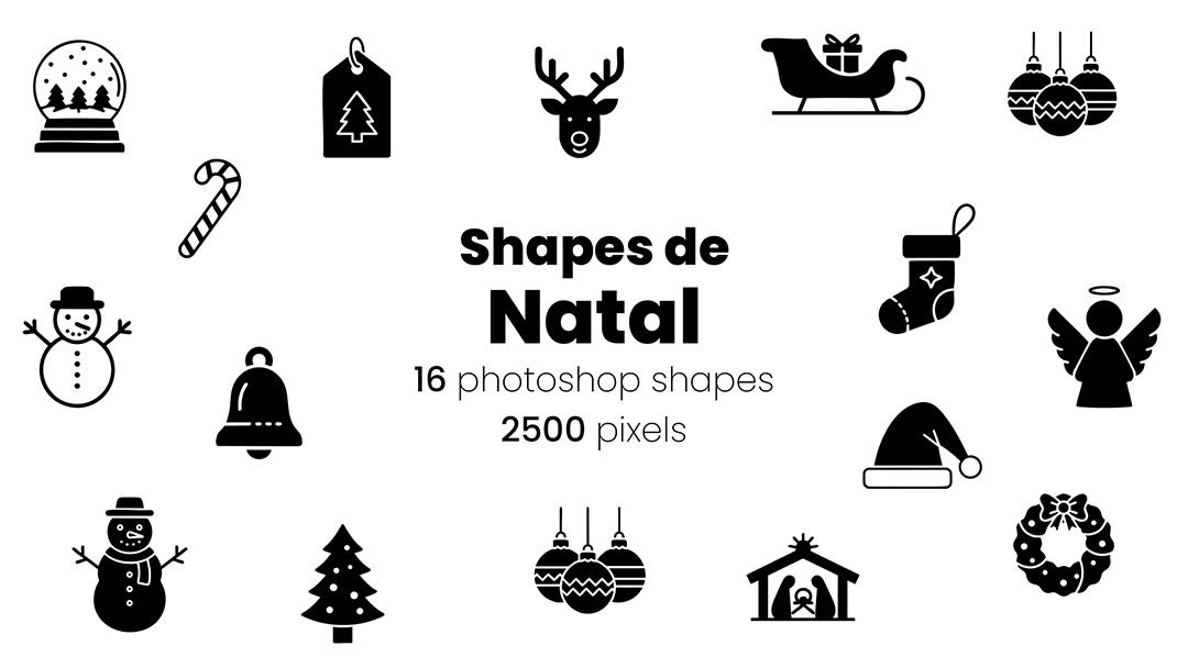 Conjunto de Ícones Natalino Natal Shapes CSH