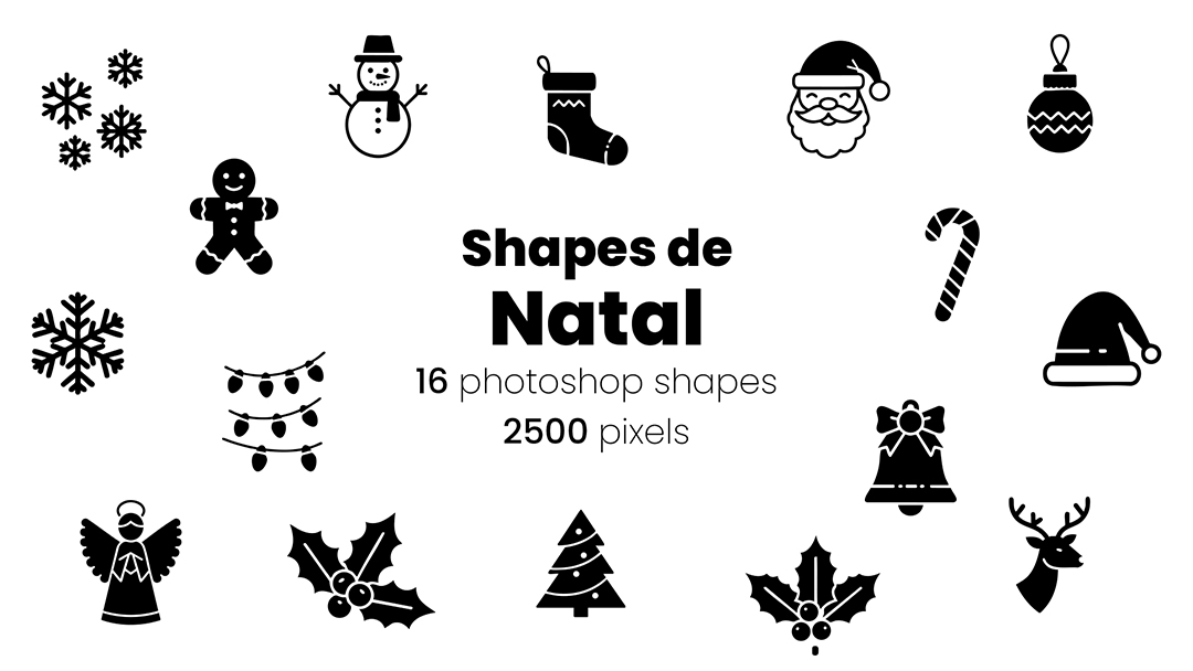 Conjunto de Ícones Natalino Natal Shapes CSH