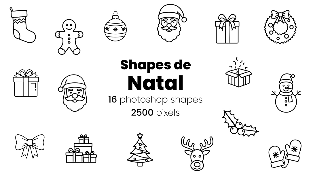 Conjunto de Ícones Natalino Natal Shapes CSH