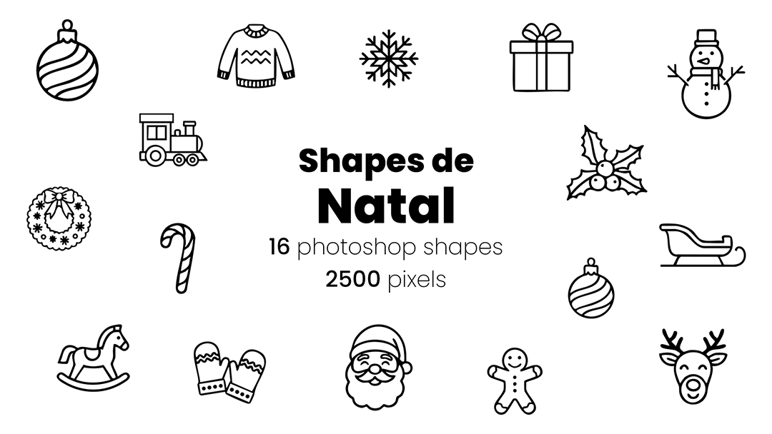 Conjunto de Ícones Natalino Natal Shapes CSH