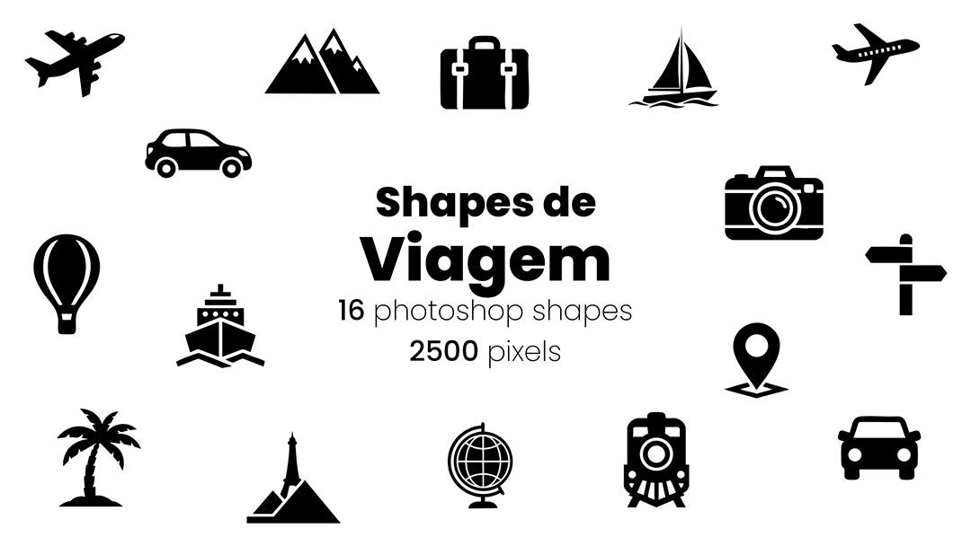 Conjunto de Ícones Viagem Shapes CSH