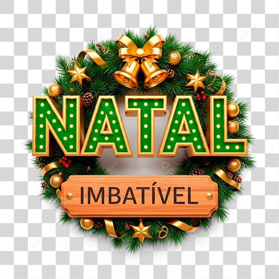Selo 3D Natal Imbatível PNG Transparente