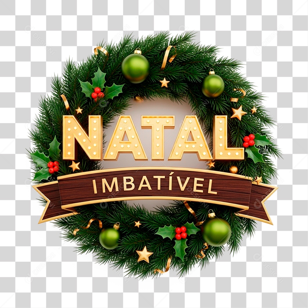 Selo 3D Natal Imbatível PNG Transparente