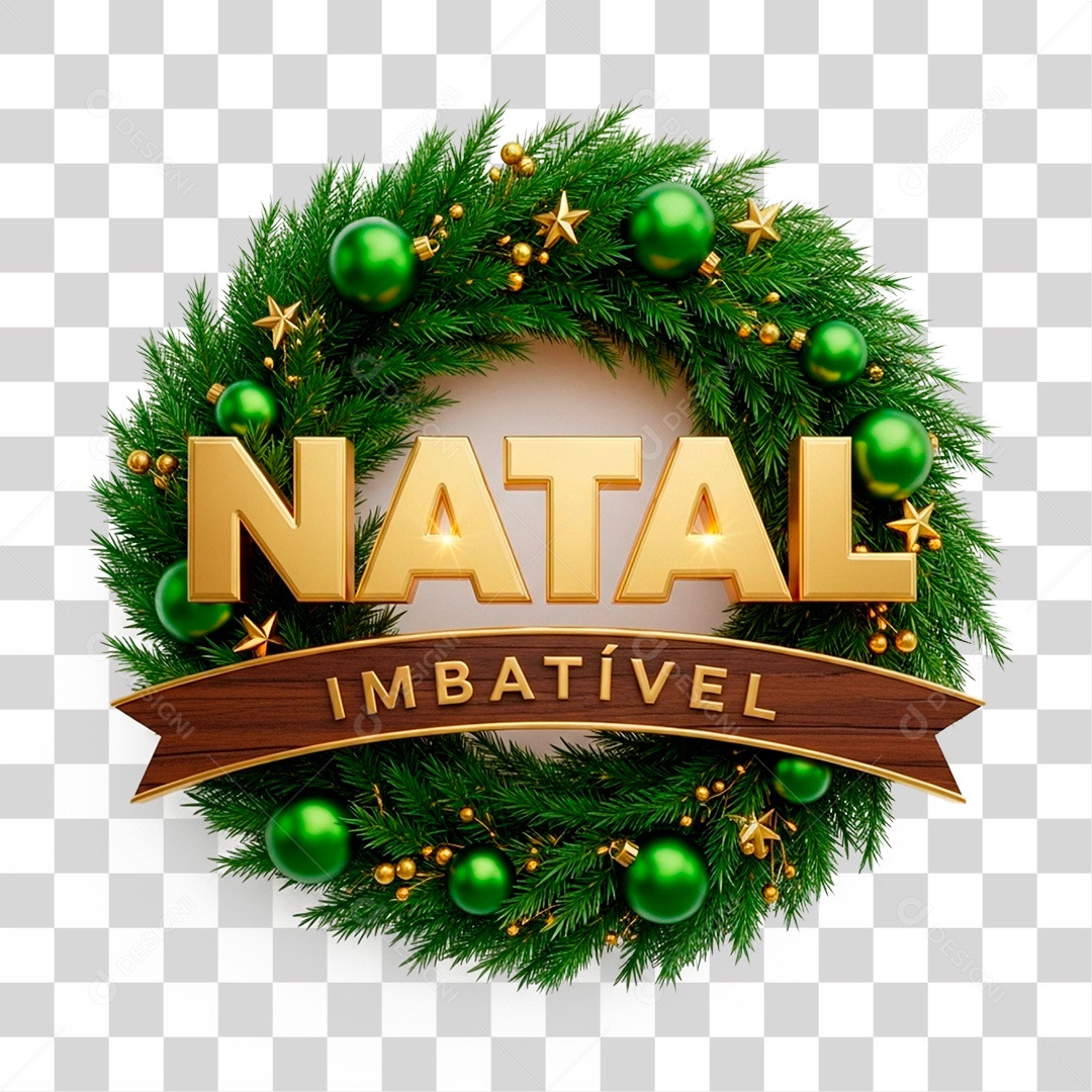 Selo 3D Natal Imbatível PNG Transparente