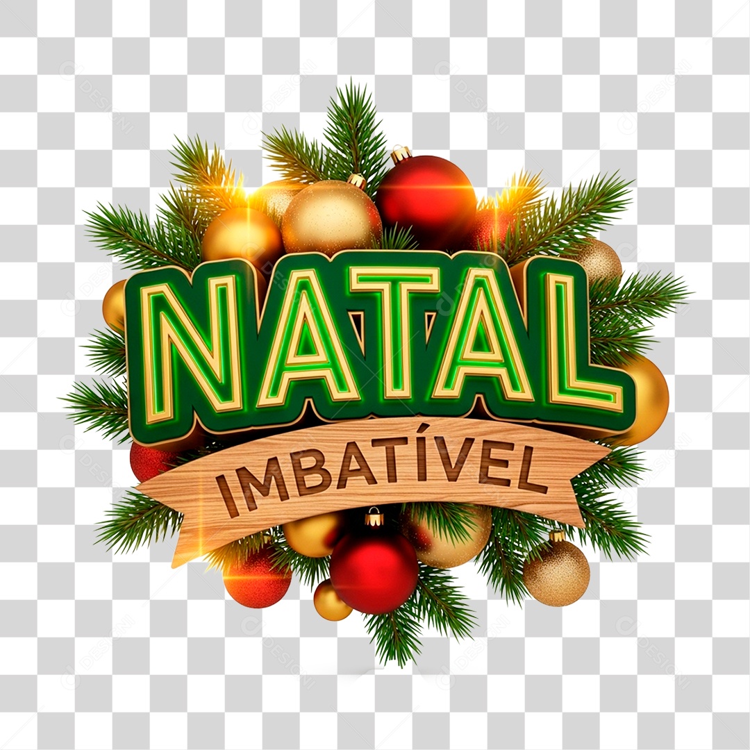 Selo 3D Natal Imbatível PNG Transparente
