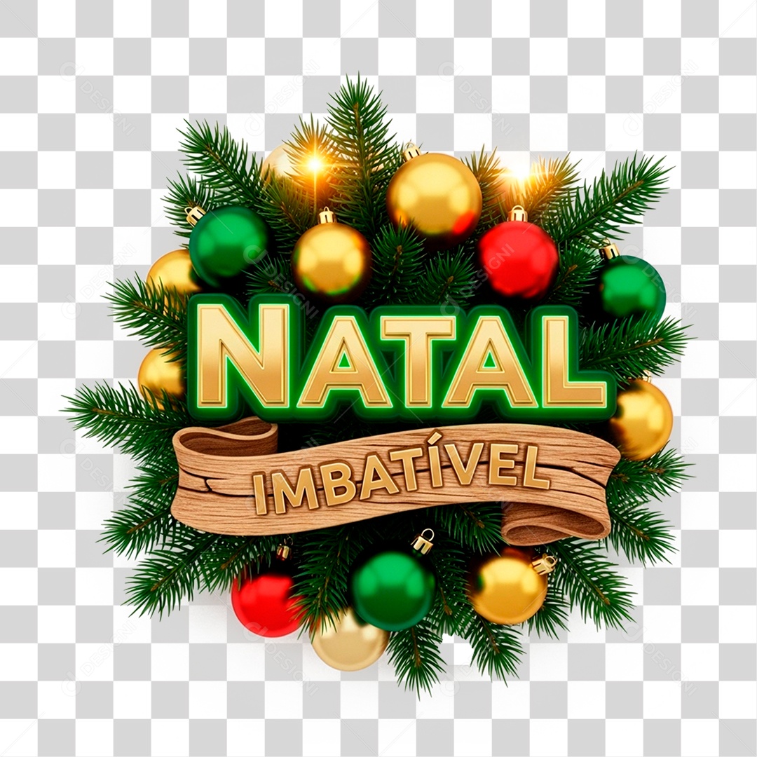 Selo 3D Natal Imbatível PNG Transparente