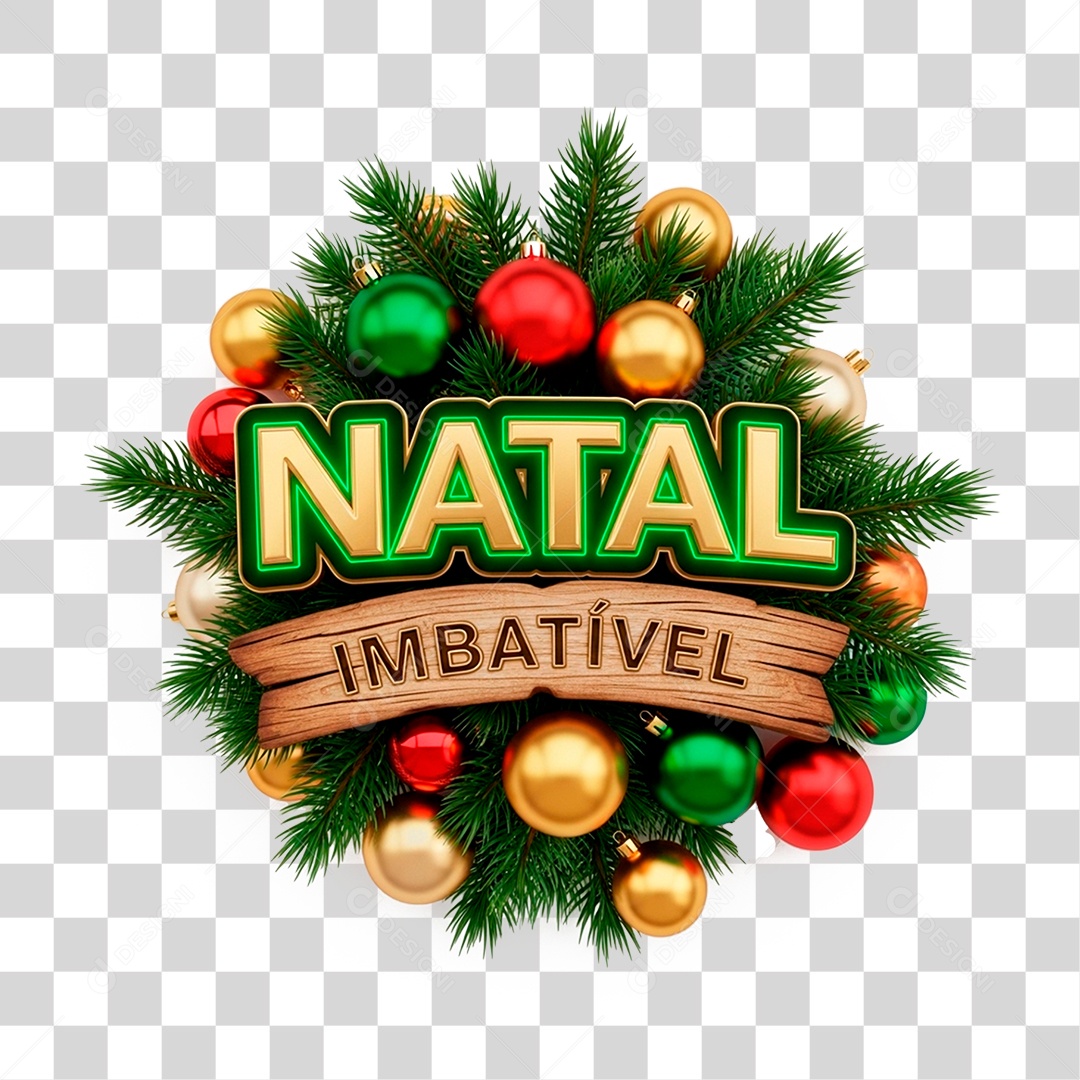 Selo 3D Natal Imbatível PNG Transparente