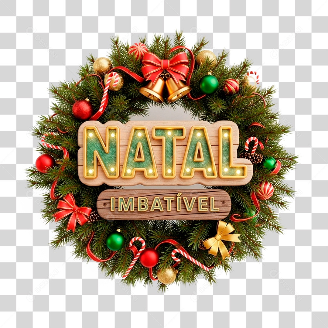 Selo 3D Natal Imbatível PNG Transparente