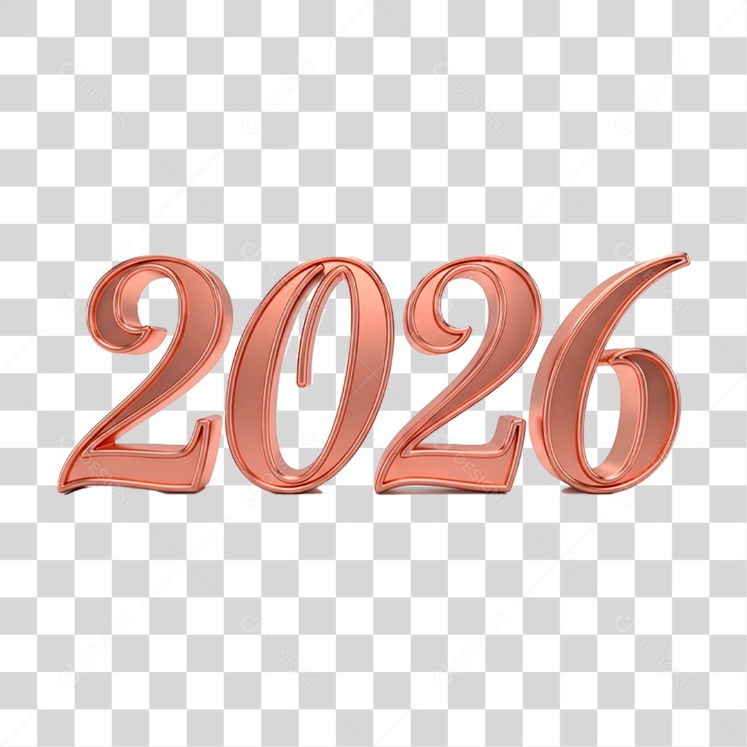 Selo 3D 2026 PNG Transparente