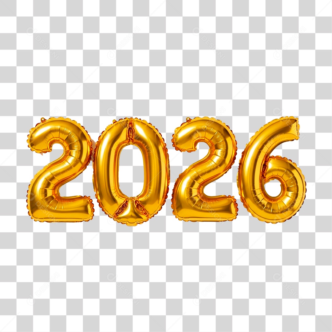 Balões de 2026 PNG Transparente