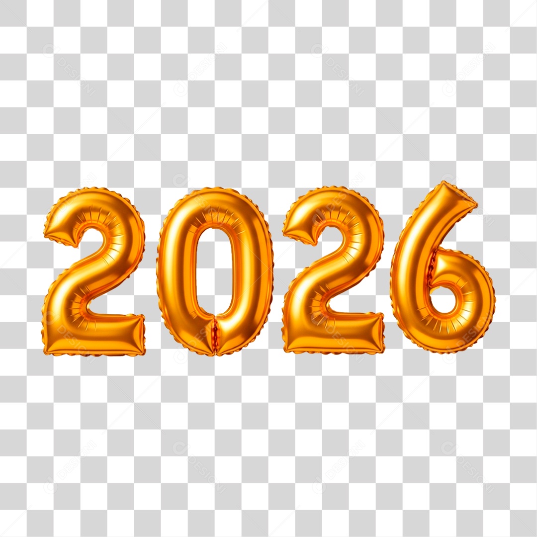 Balões de 2026 PNG Transparente