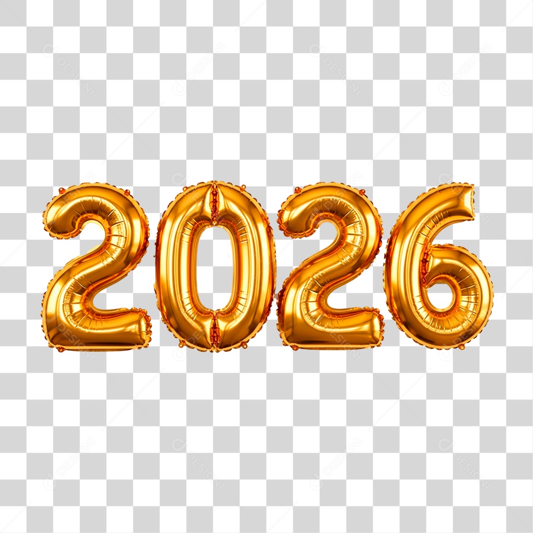 Balões de 2026 PNG Transparente