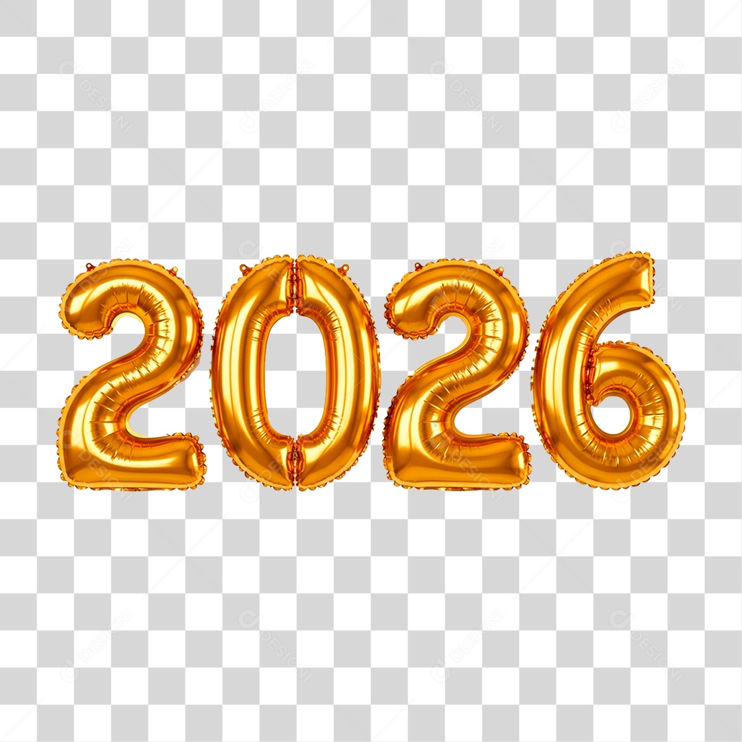 Balões de 2026 PNG Transparente