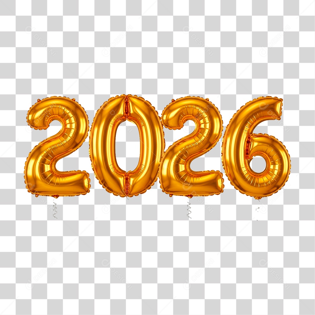 Balões de 2026 PNG Transparente