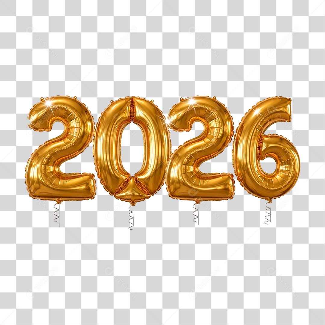 Balões de 2026 PNG Transparente