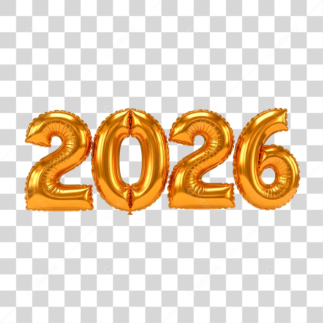 Balões de 2026 PNG Transparente