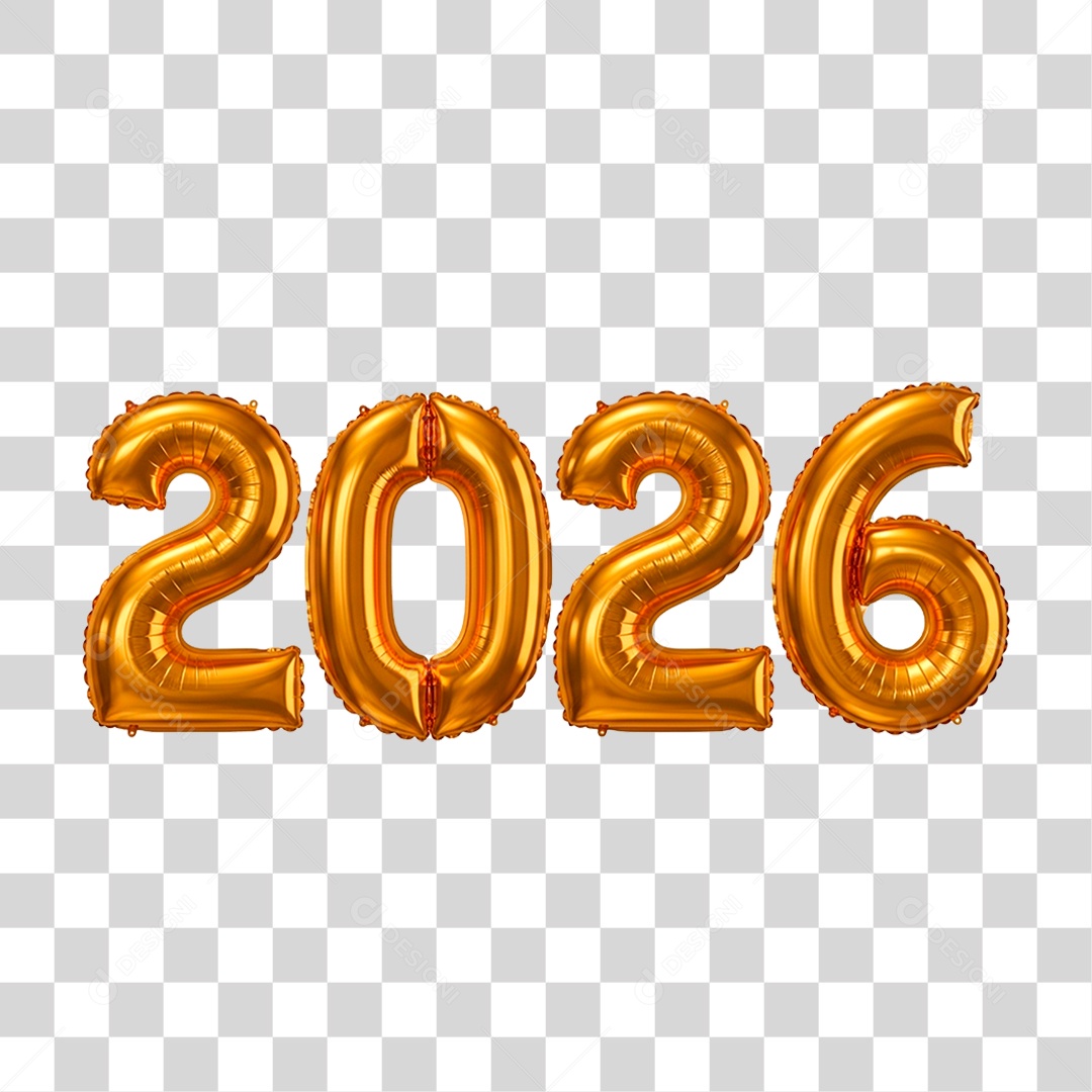 Balões de 2026 PNG Transparente