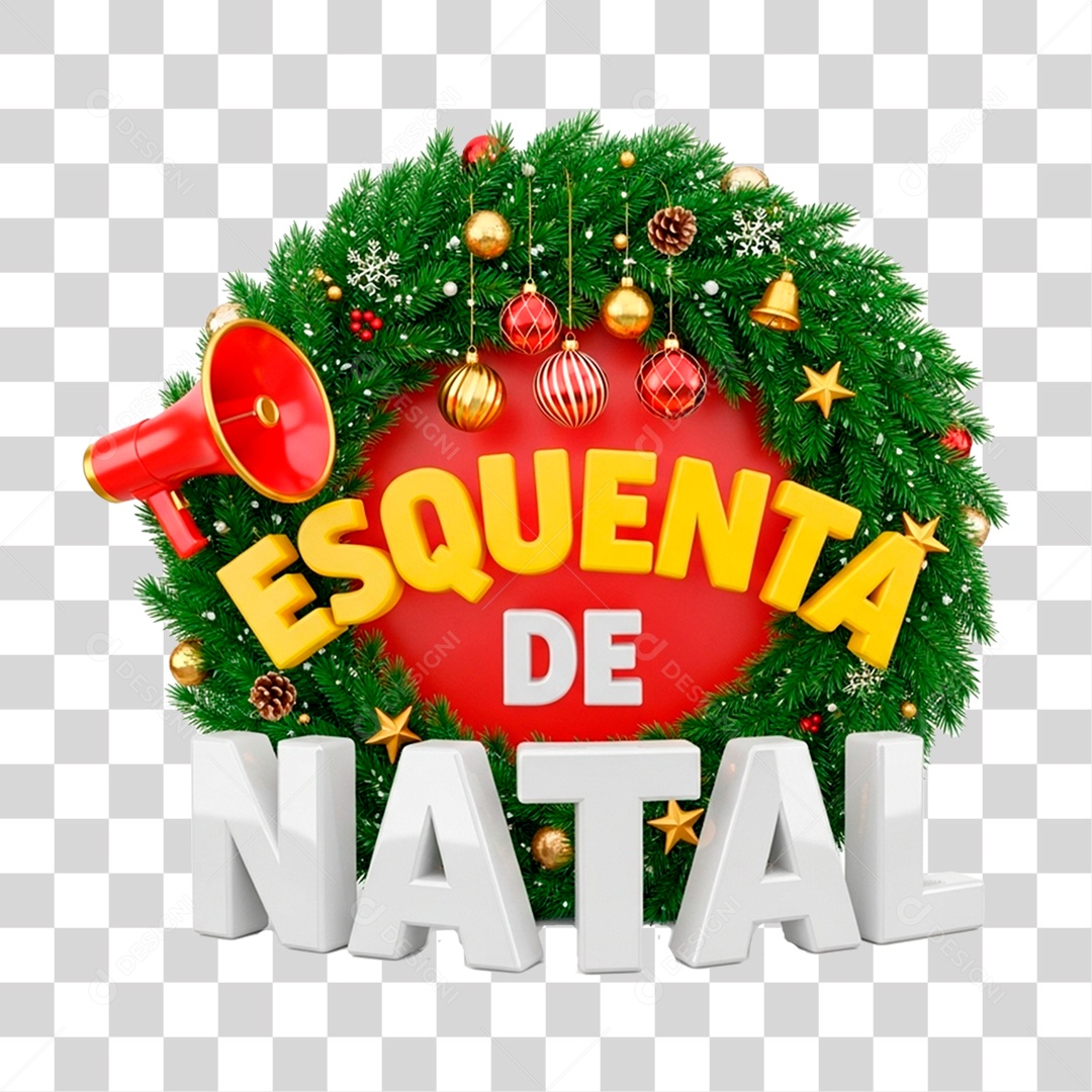 Selo 3D Esquenta de Natal PNG Transparente
