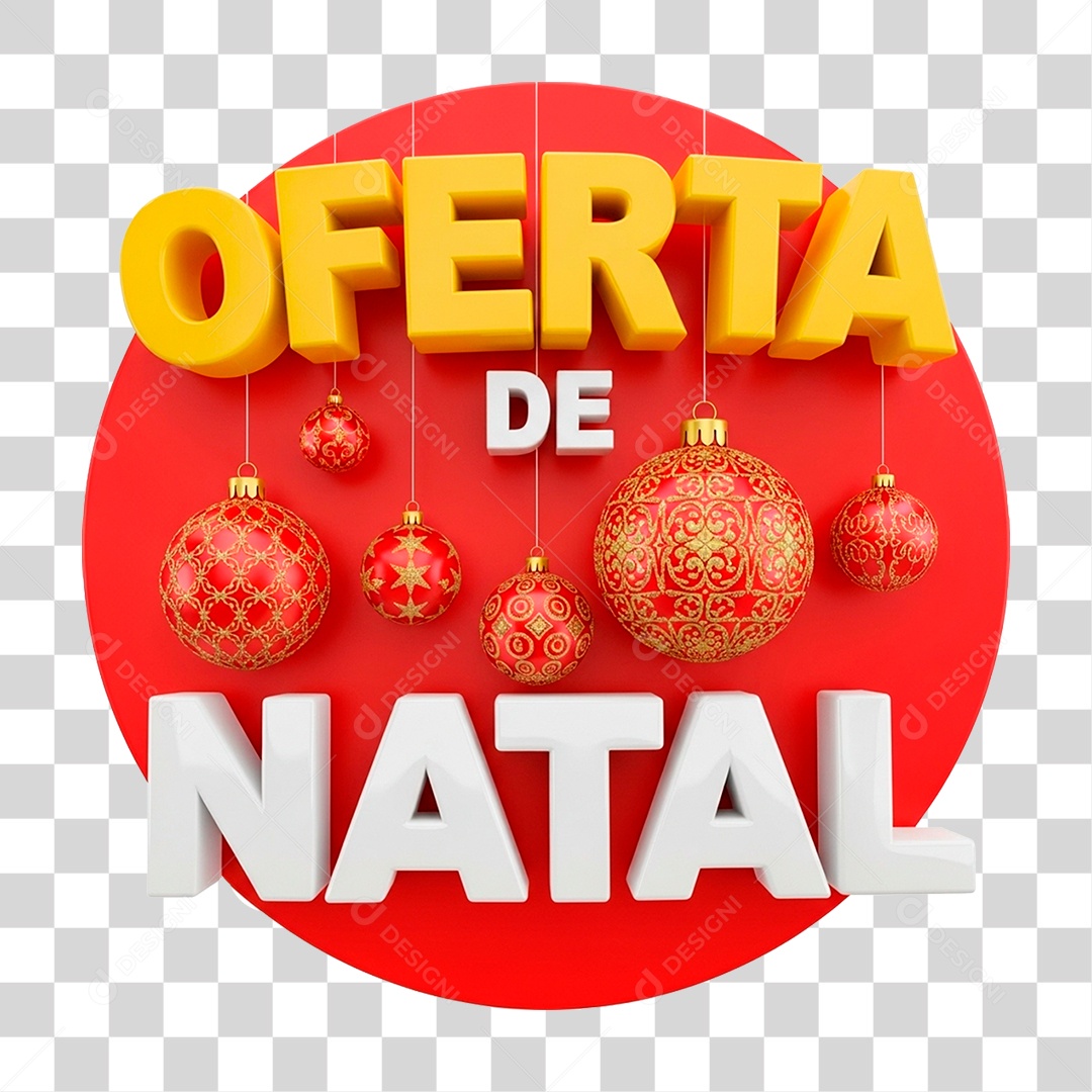 Selo 3D Oferta de Natal PNG Transparente