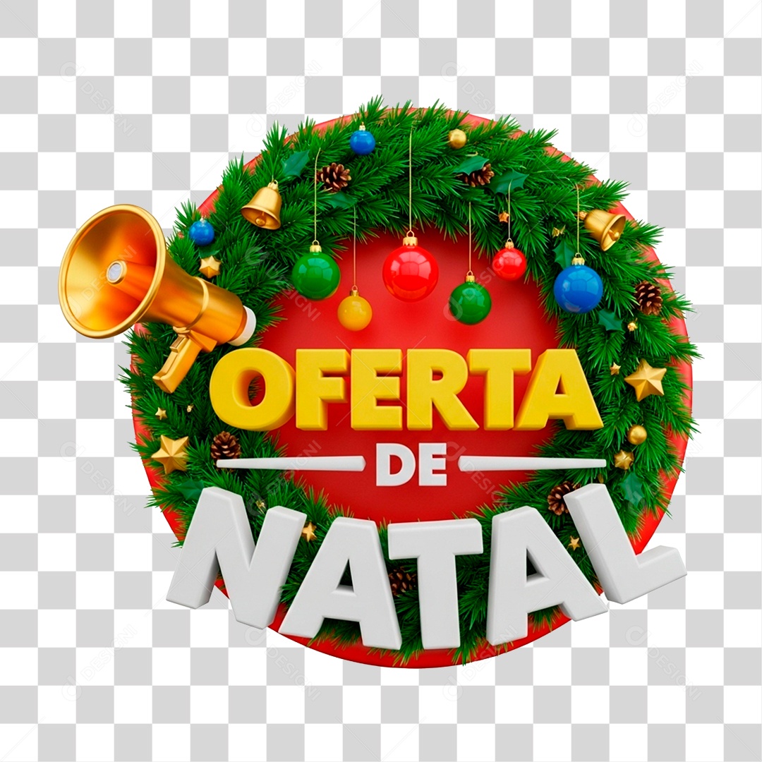 Selo 3D Oferta de Natal PNG Transparente