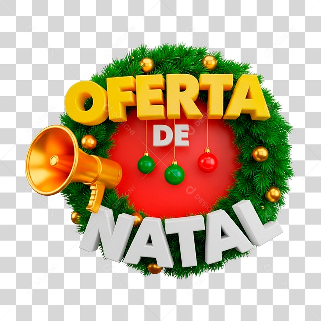 Selo 3D Oferta de Natal PNG Transparente