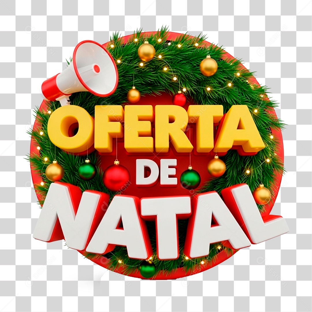 Selo 3D Oferta de Natal PNG Transparente