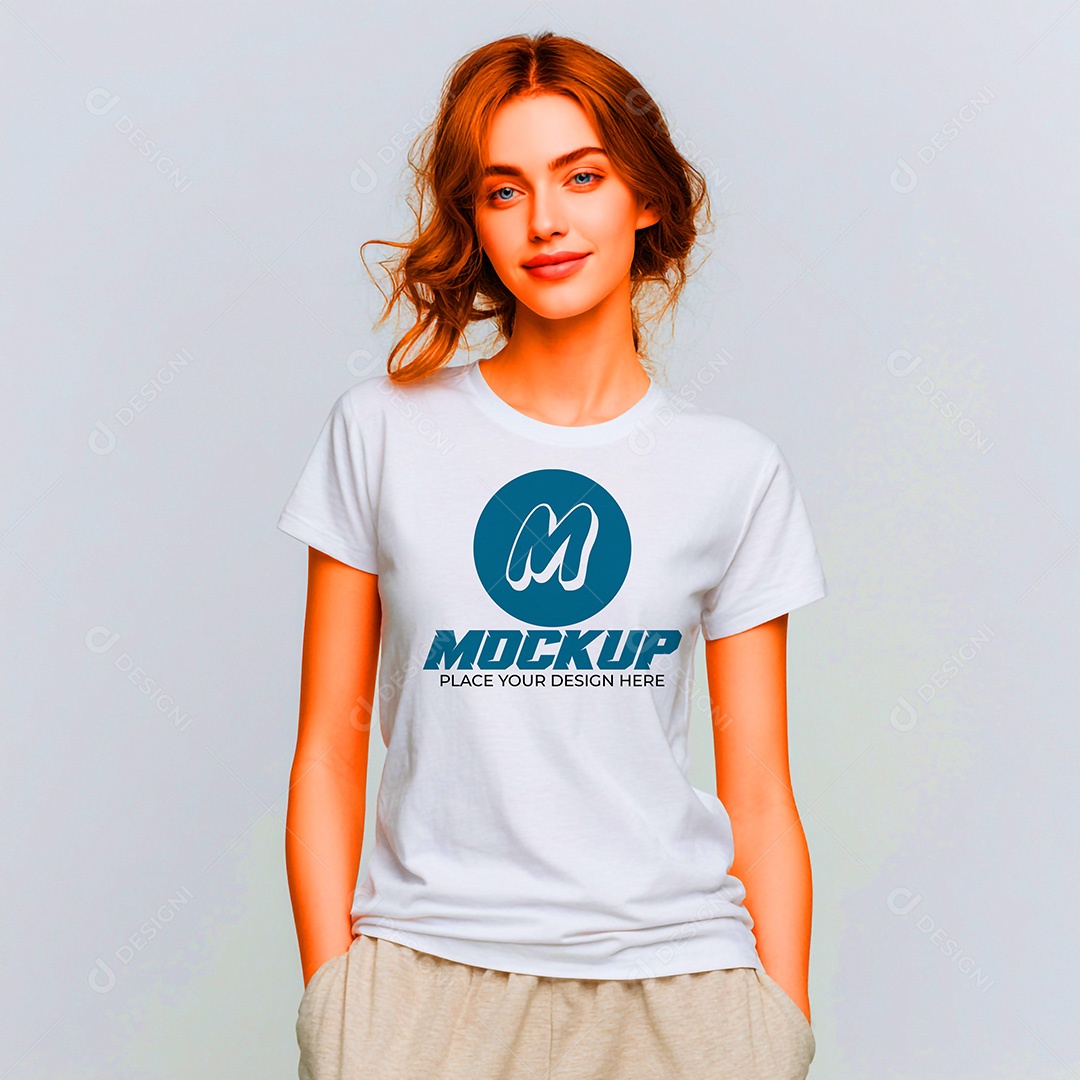 Mockup de Camisa Feminina PSD Editável