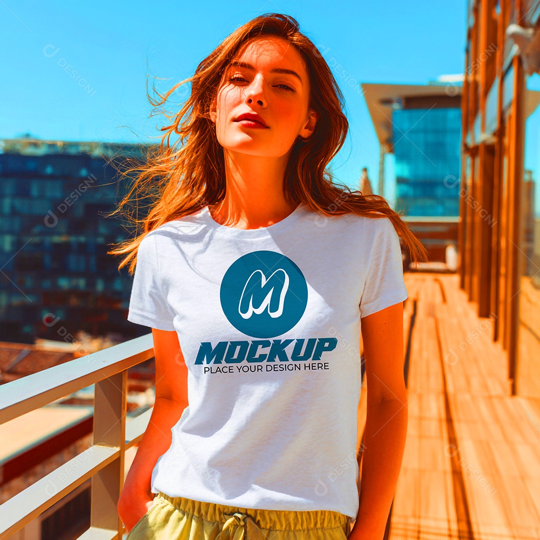 Mockup de Camisa Feminina PSD Editável