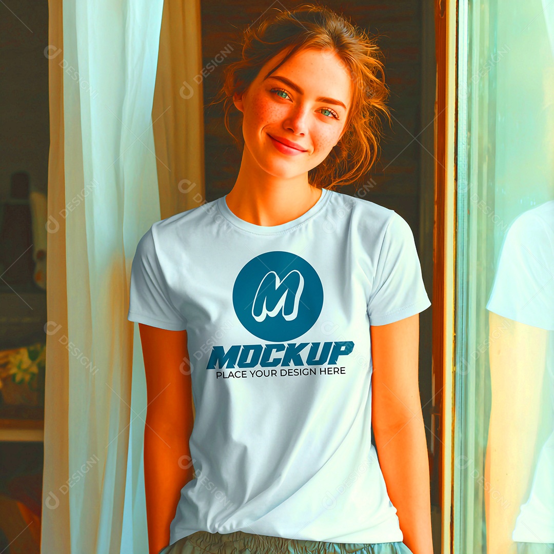 Mockup de Camisa Feminina PSD Editável