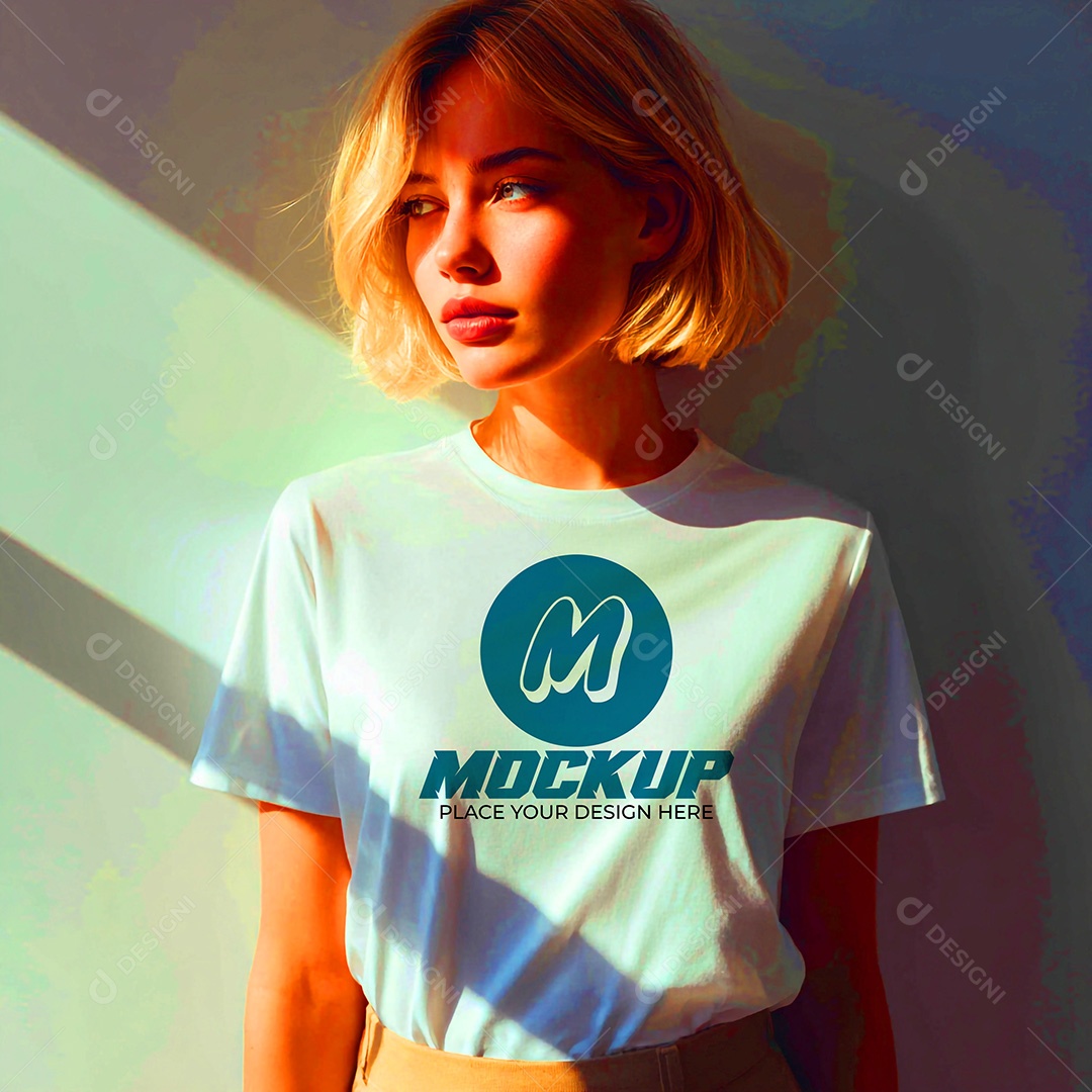 Mockup de Camisa Feminina PSD Editável