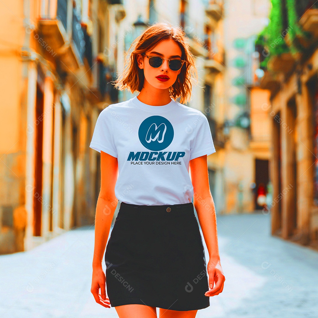 Mockup de Camisa Feminina PSD Editável