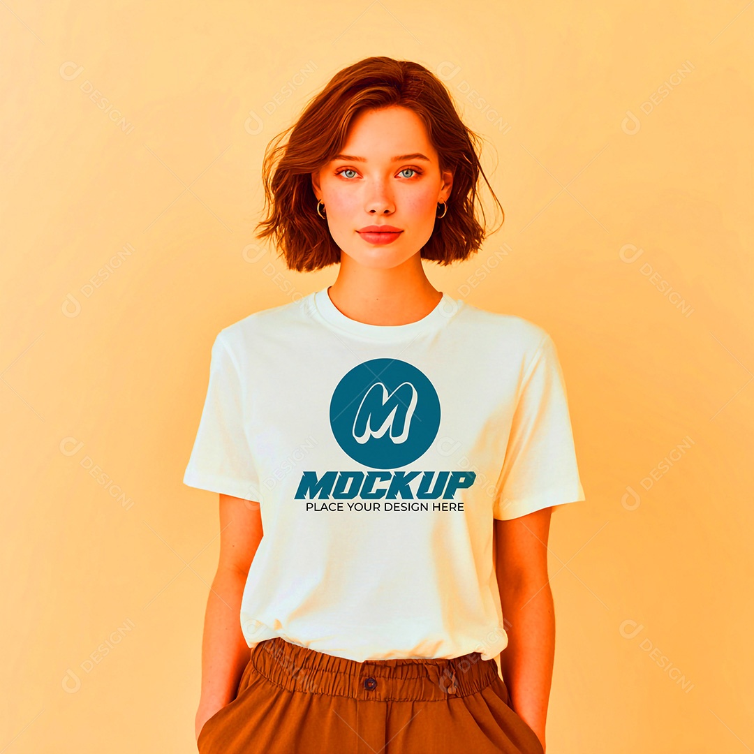 Mockup de Camisa Feminina PSD Editável