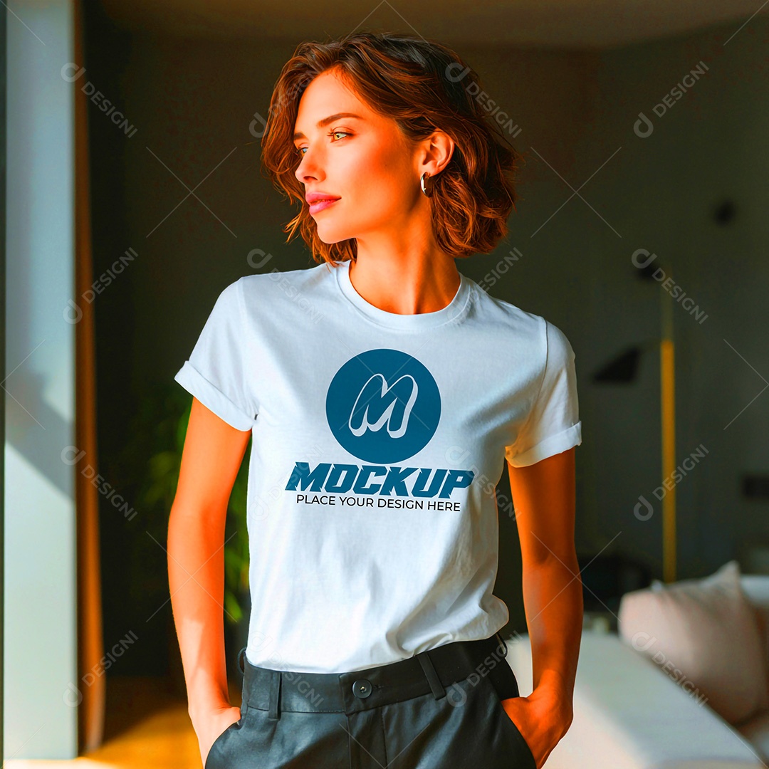 Mockup de Camisa Feminina PSD Editável
