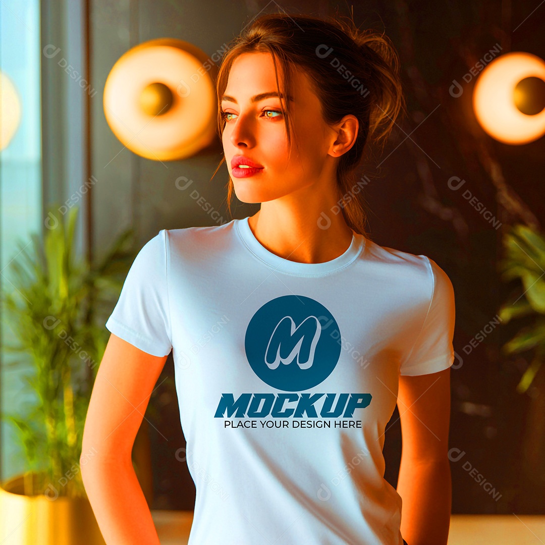 Mockup de Camisa Feminina PSD Editável